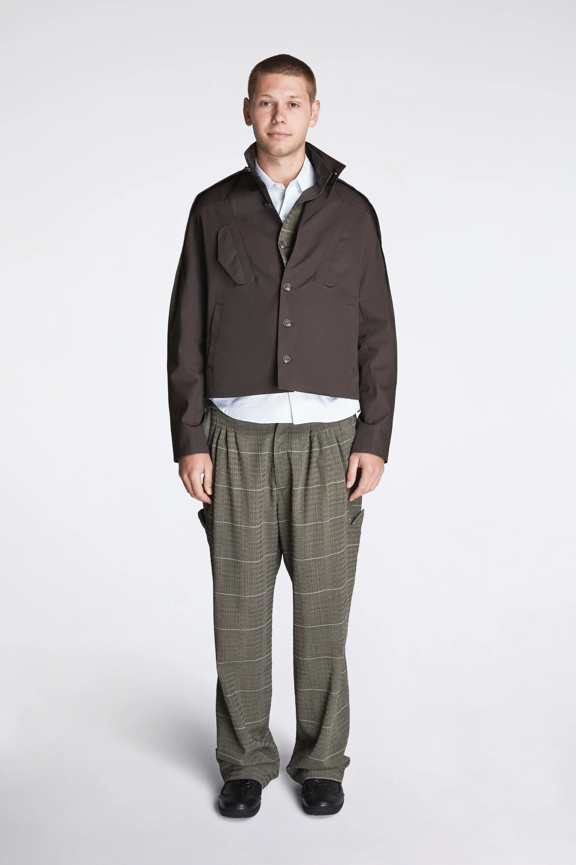 Andras Formal Trouser Taupe Check - Image 3