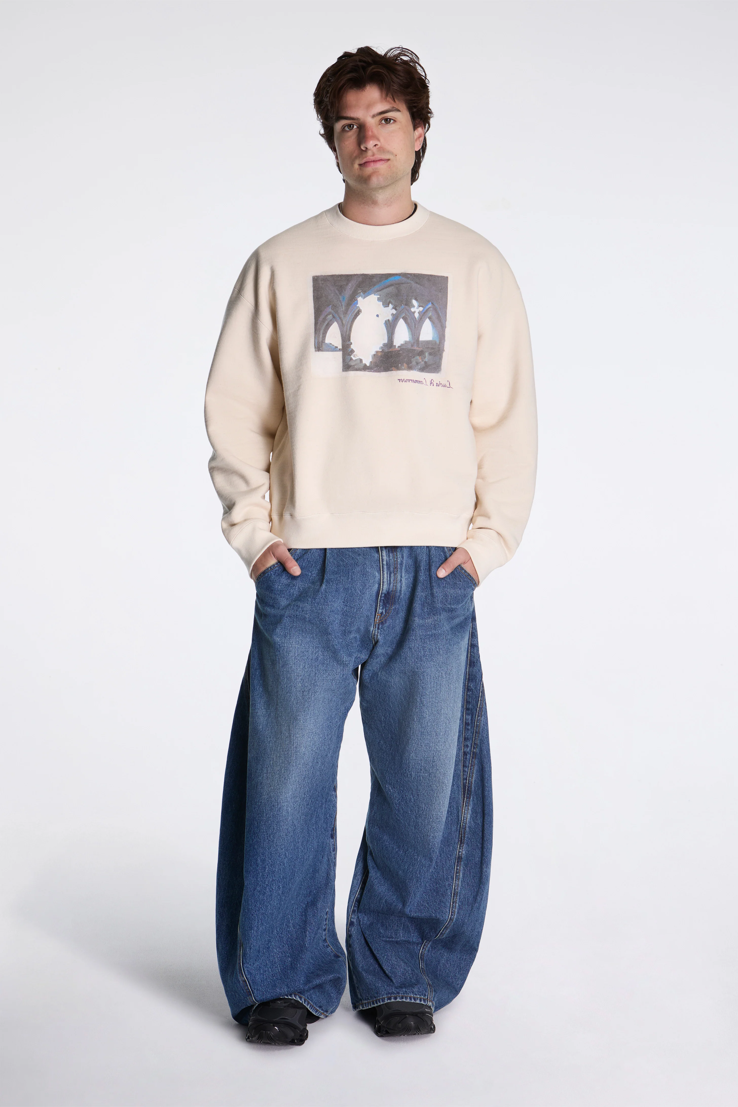 3D Cutting Denim Pants Indigo - Image 2