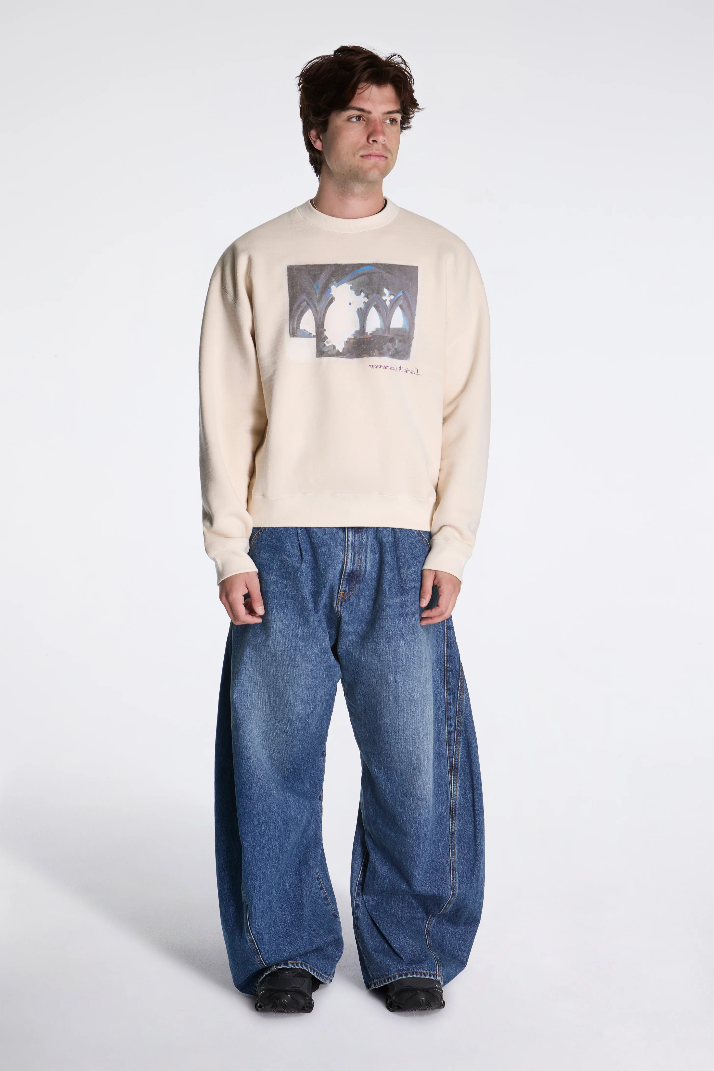 Printed Sweat Shirt Oatmeal - Image 2