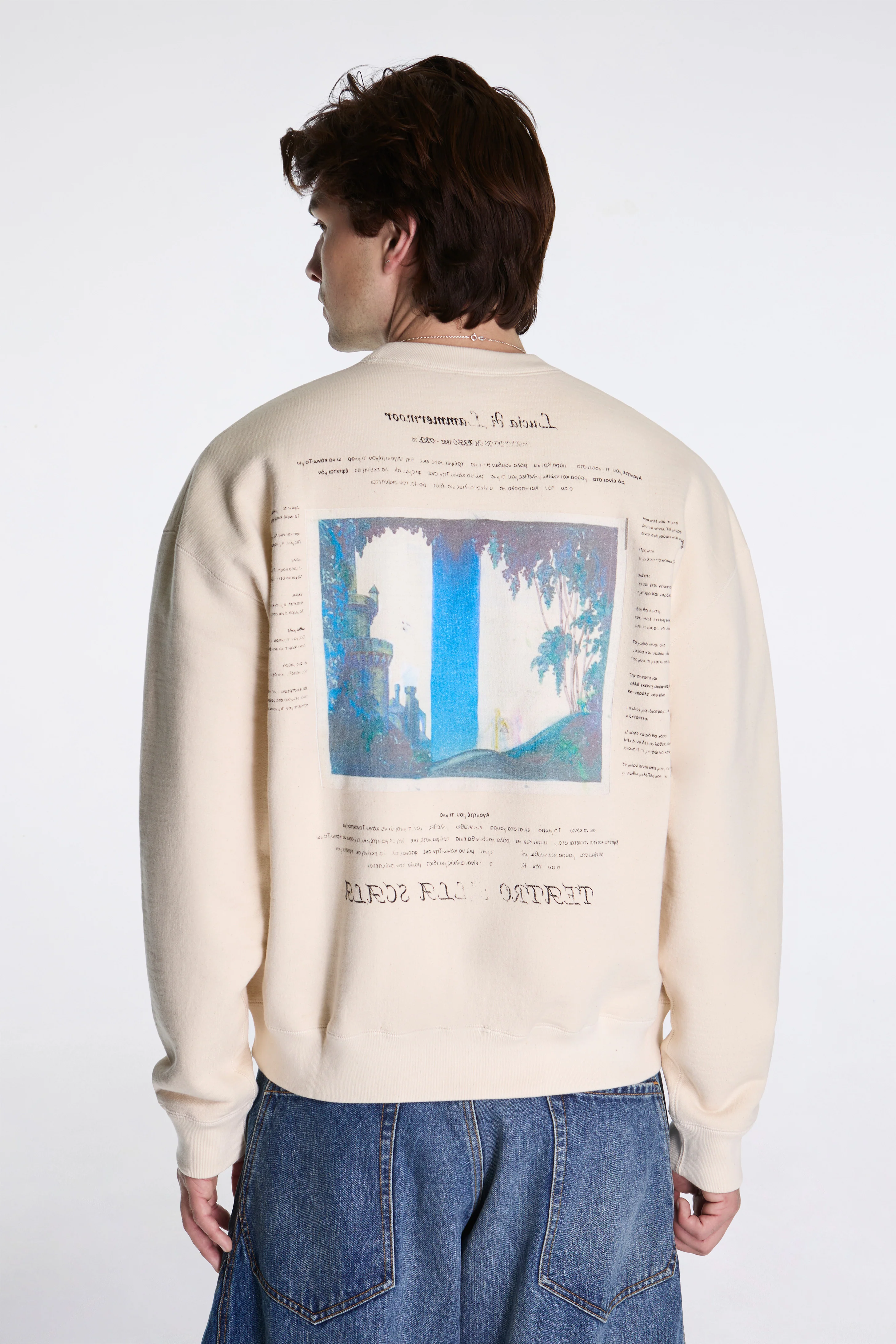 Printed Sweat Shirt Oatmeal - Image 4
