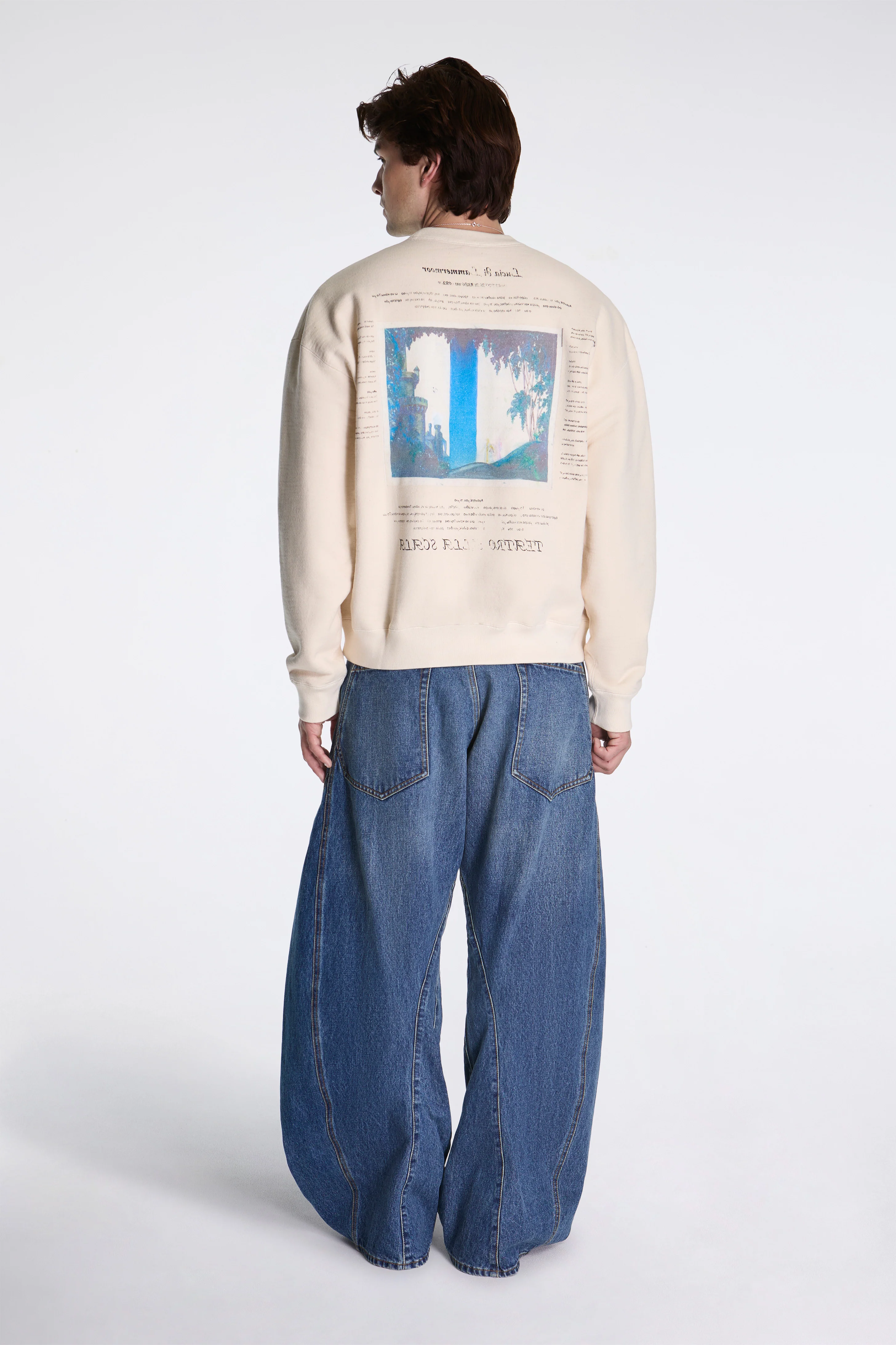 Printed Sweat Shirt Oatmeal - Image 6