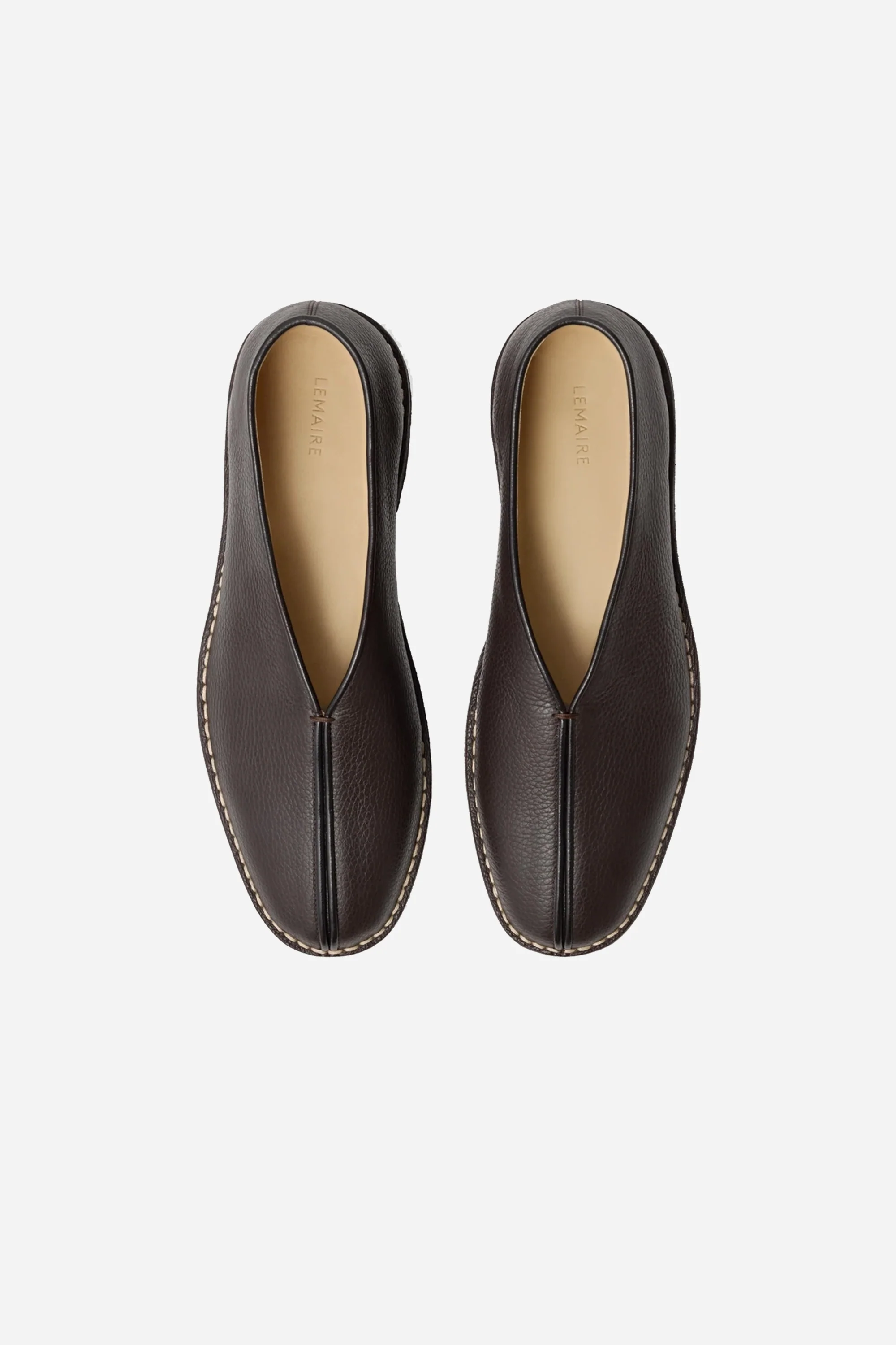 Womens Piped Crepe Slippers Dark Brown - Image 4